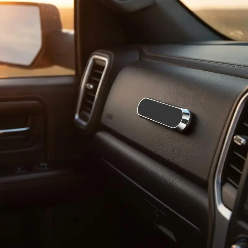 Magnetic Car Phone Holder With Strong Magnet Adhesive Backing For Dashboard Driving Use