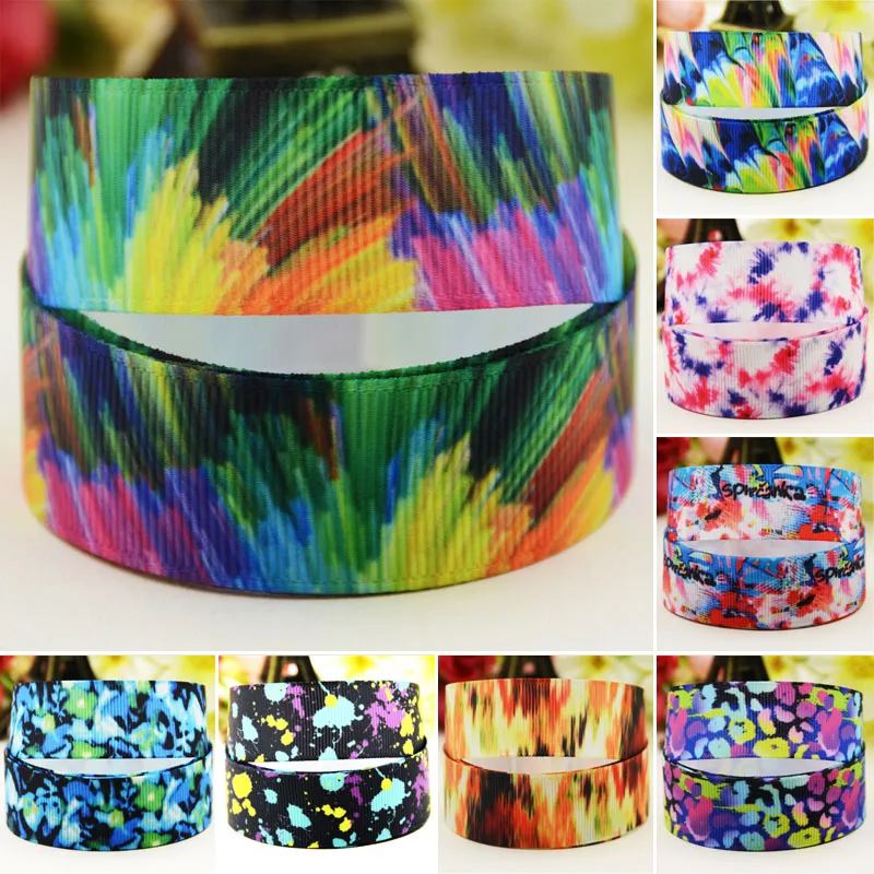 22mm 25mm 38mm 75mm Abstract pattern printed Grosgrain Ribbon party decoration 10 Yards satin ribbons Mul071