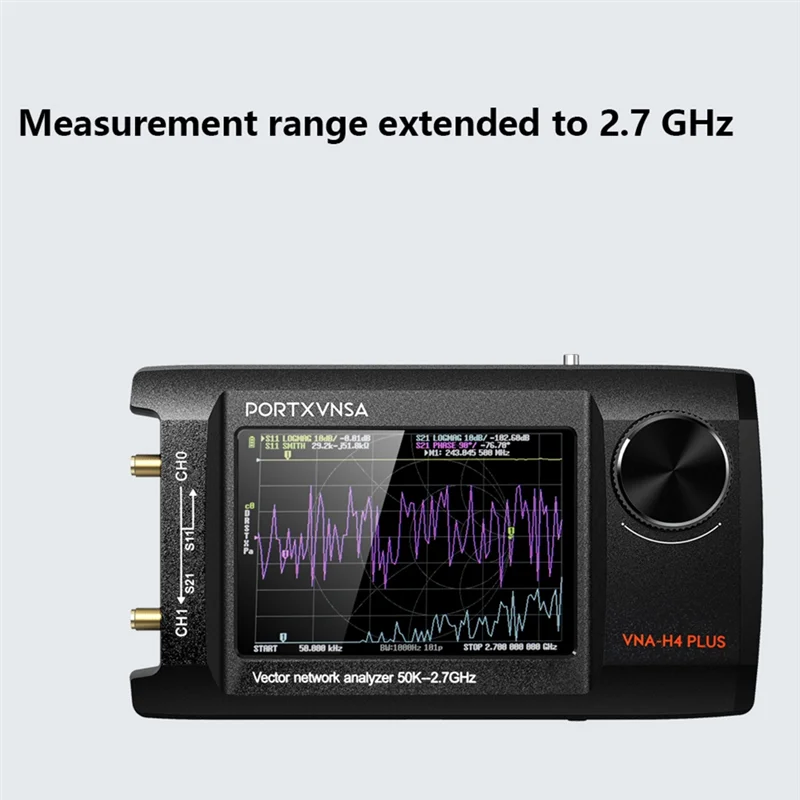 A73E-Nanovna-H4 Plus Portable Vector Network Antenna Analyzer 4In IPS LCD Display Touch Sreeen 50Khz 2.7Ghz Bulid In 5000Mah