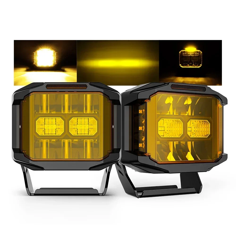 20262024 Newest UTV Offroad Auxiliary Light With Side Shooter Aux 5 Inch Led Pod Light for Tacoma for 4runner