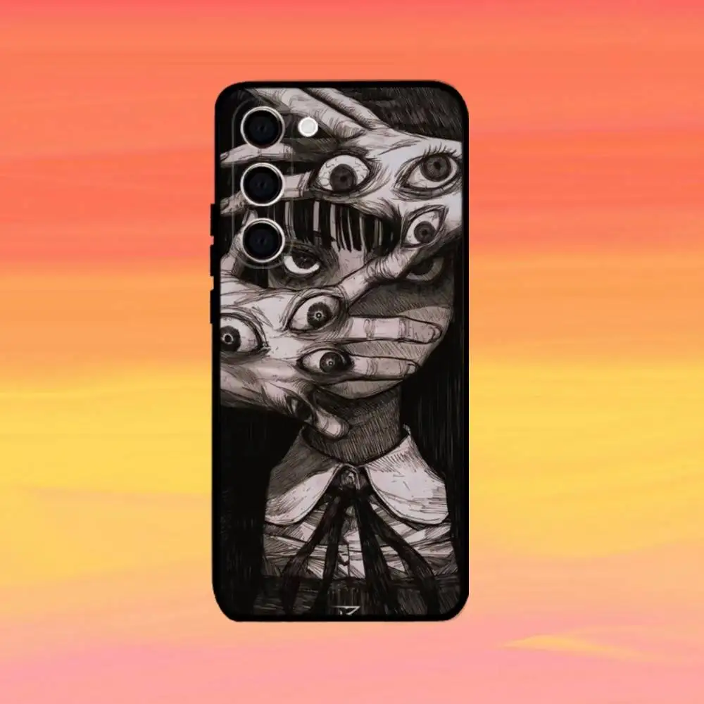 Horror anime arte-olhos capa de telefone para samsung galaxy a73, a72, a71, a70, a53, a52, a51, outras capas pretas macias
