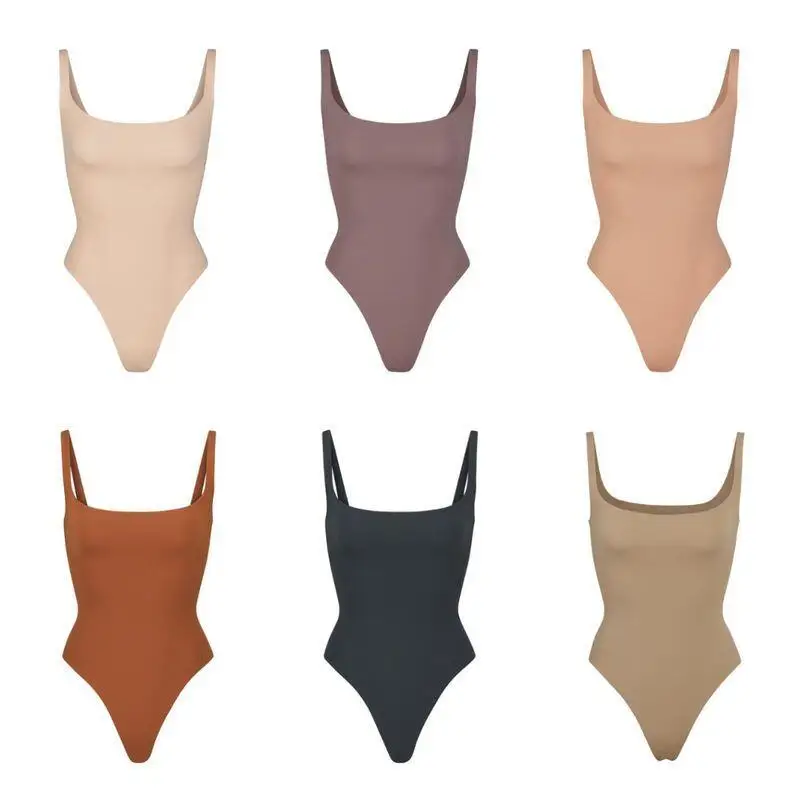 

Jumpsuit Women Sexy Ice Silk Shapewear Camisole Jumpsuit Solid Color Slim Fit Inner Lining Backless Summer Fashion New Romper