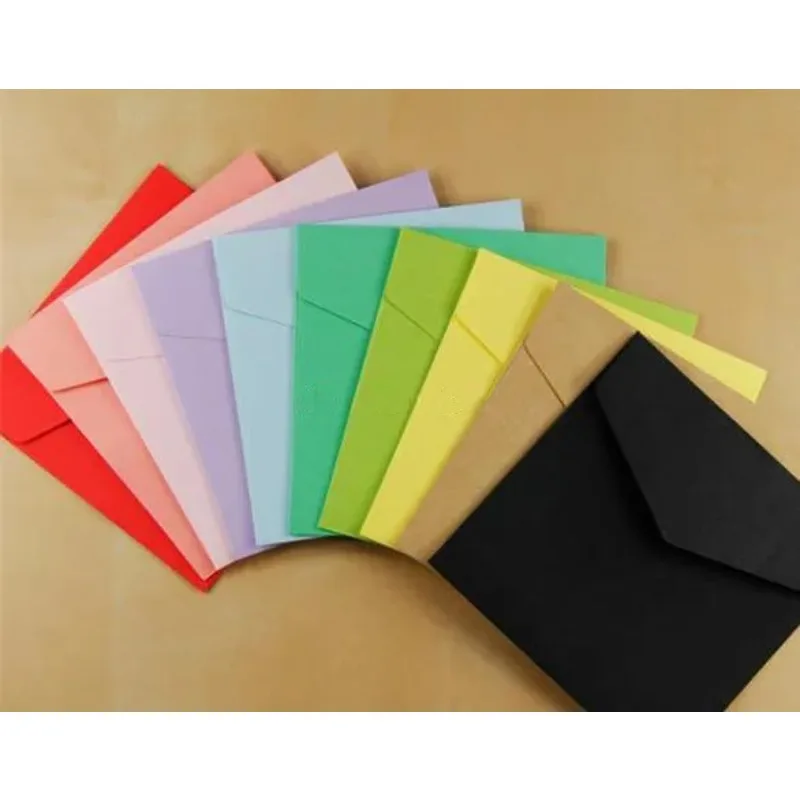 50pcs/lot-10*10cm,12.7*12.7cm,15.8*15.8cm Color envelopes Square envelopes for bank card membership card wedding invitation