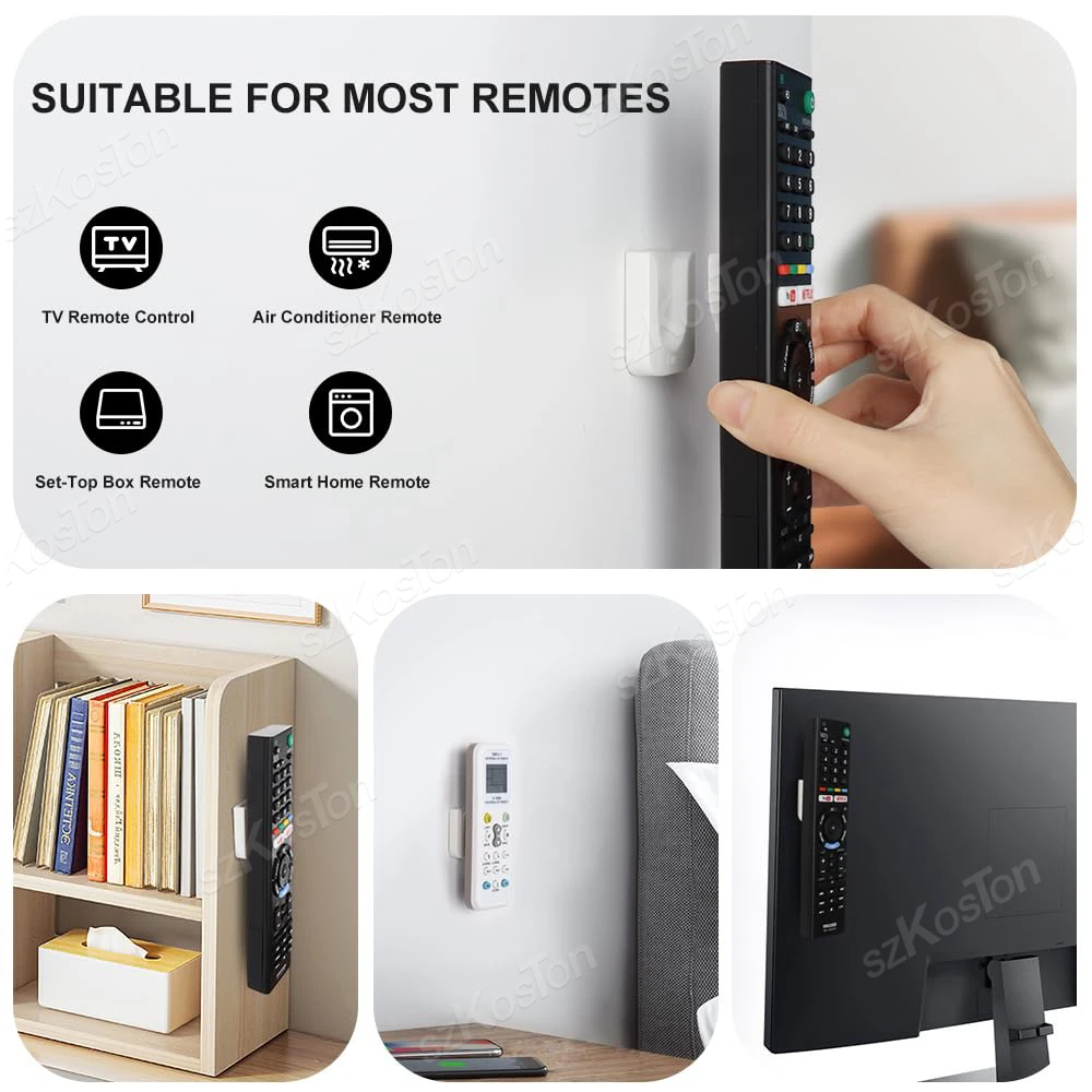 Magnetic Remote Control Holder Wall Mount with Strong Adhesive Suction Cup TV&Air Conditioning Fix Remotes Home Storage Rack