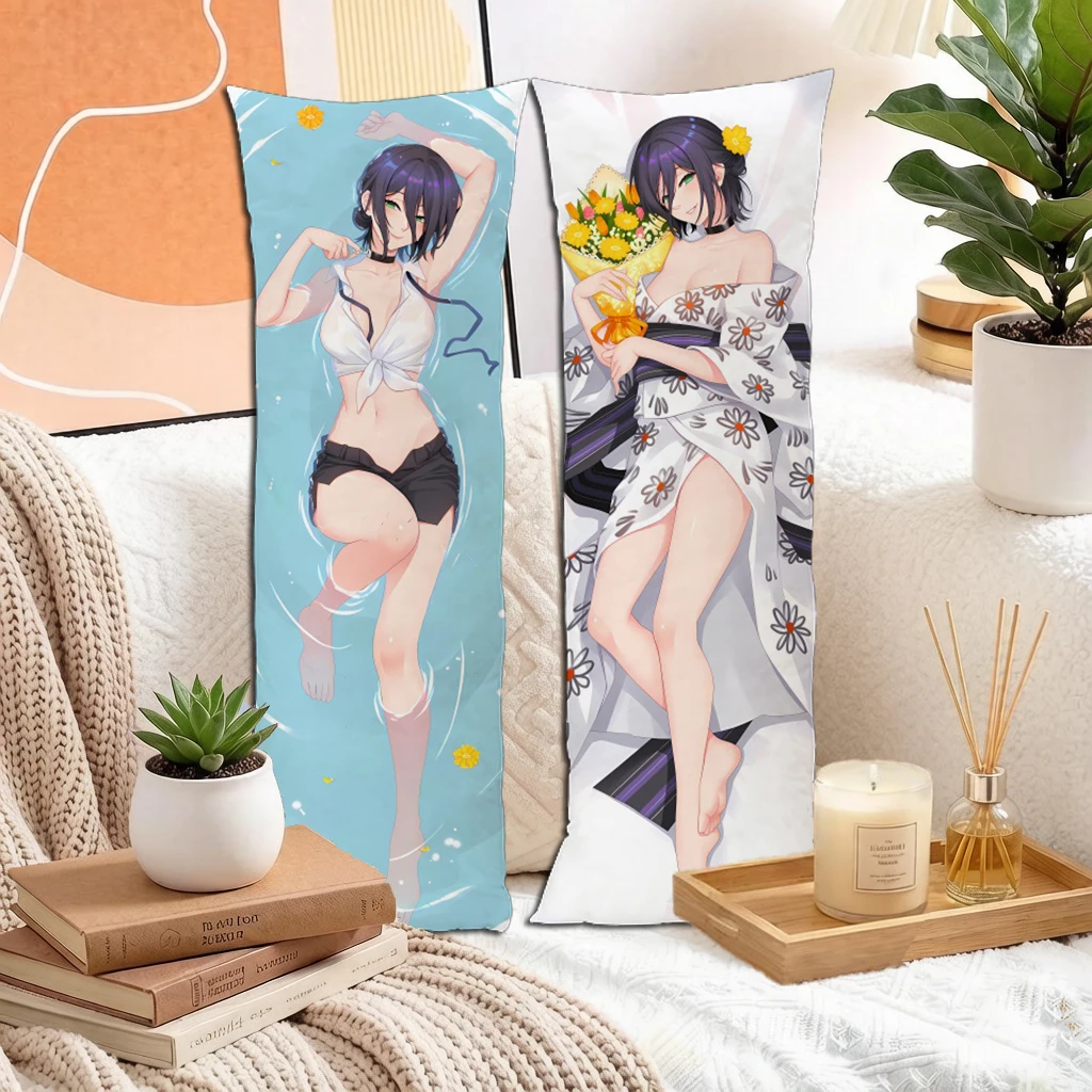 Anime Purple Hair Choker Girl Dakimakura Pillowcase Double Sided Long Body Pillow Cover For Otaku Home Decor Gift