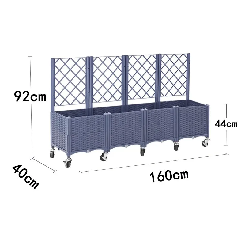 Splicing vegetable seeding box balcony flower box with fence fence climbing frame rose cucumber pumpkin vine climbing bracket