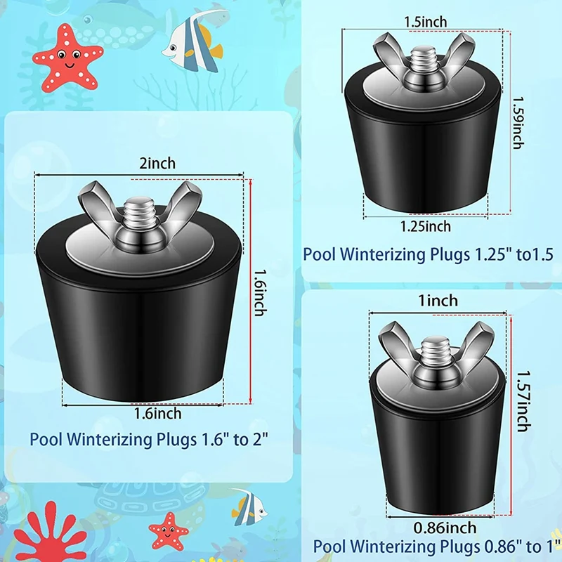 3 Sizes Rubber Pool Plug Pool Return Line Plug Pool Plug Splitter Plug Pool Plug For Above Ground Pool Inground Pool