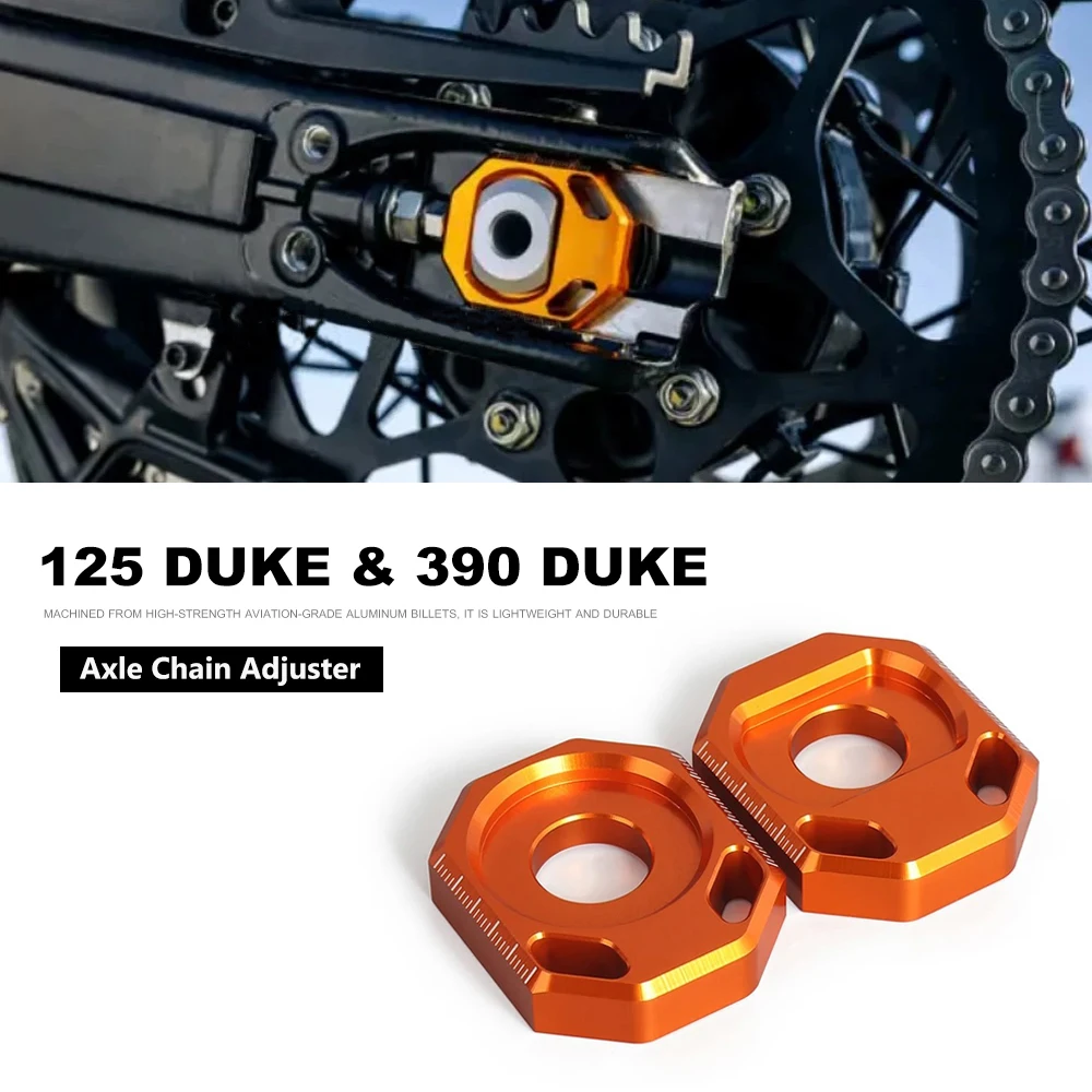

Motorcycle Accessories CNC Rear Chain Adjuster Axle Blocks For Duke 125 For DUKE 390 125Duke 390Duke 390 Duke 125 Duke 2024 2025