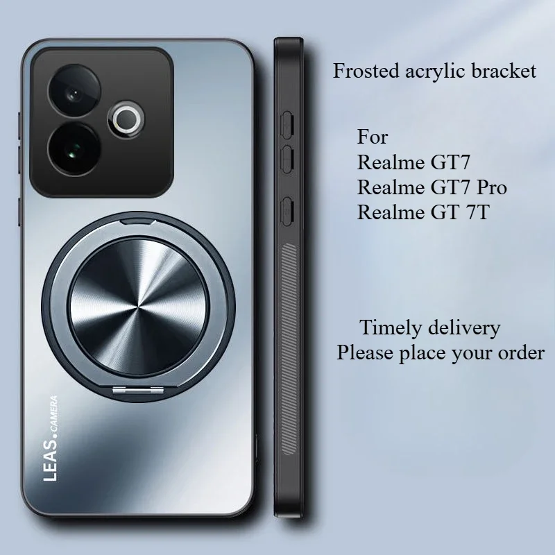 

Case For Realme GT7 Pro GT 7T Simple Frosted Stand Acrylic Skin-friendly Cover For Realme GT 7 7T Pro Shockproof Bumper Funda