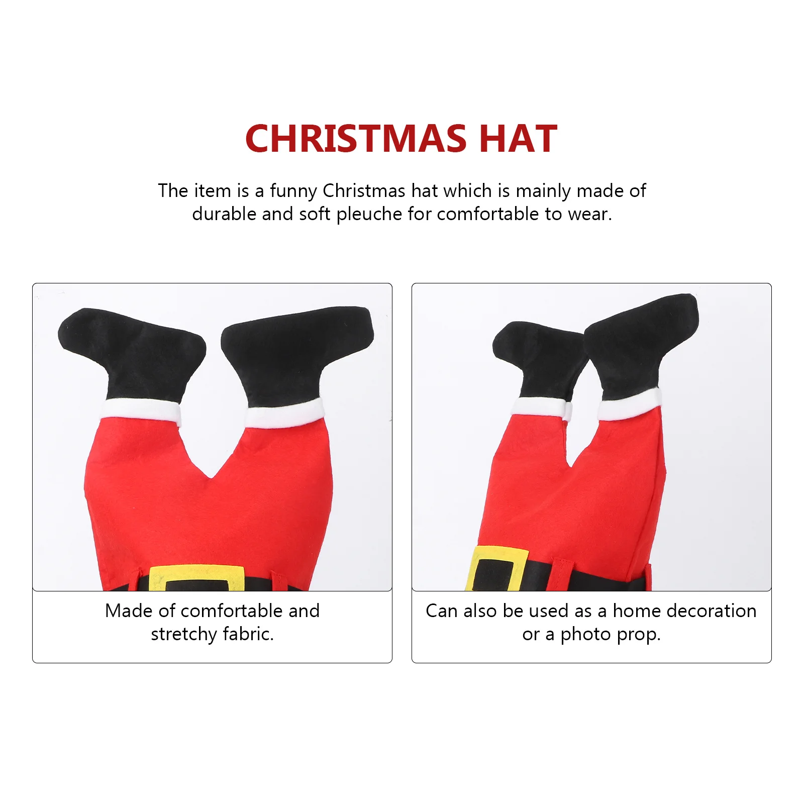 

Red Pants Santa Claus Legs Funny Christmas Hat Holiday Party Decoration Xmas Cap Santa Hat Christmas Party Hats