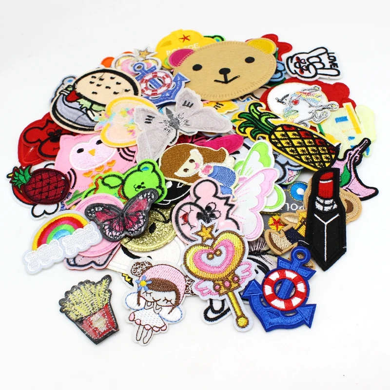 10/20 teile/los Zufall Mixed Patch Set Eisen Nähen Auf Patches Cartoon Nette Bestickt Applique Patches Für Kleidung Patch aufkleber