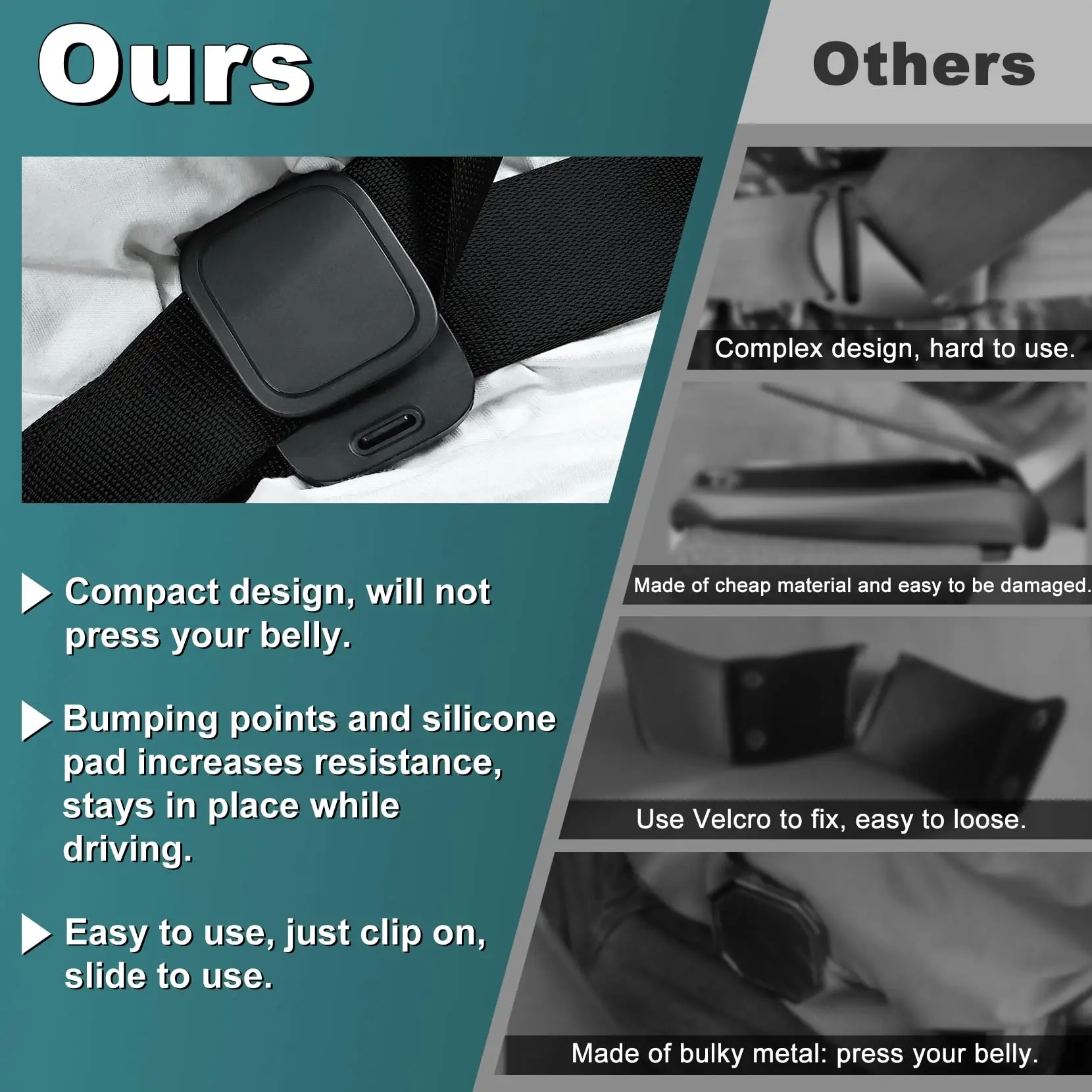 Car Seat Belt Adjuster Seat Belt Clamp  Shoulder and Neck Seat Belt Locking Clip Protector Comfortable Driving image 4