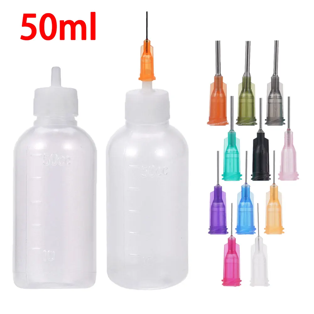 30ml 50ml Needle Tip Dispensing Bottle Transparent Polyethylene Squeeze Bottle For Rosin Solder Flux Glue DIY Electronic Repair