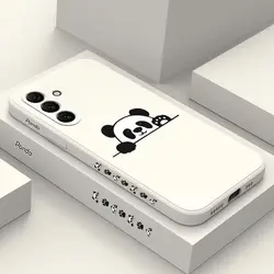 S24 Panda Cute Label New Silicone Phone Case For Samsung S24 S24Ultra S24Plus S23Plus S23 S21FE S22 S23FE S22Plus S21 S20 Cover