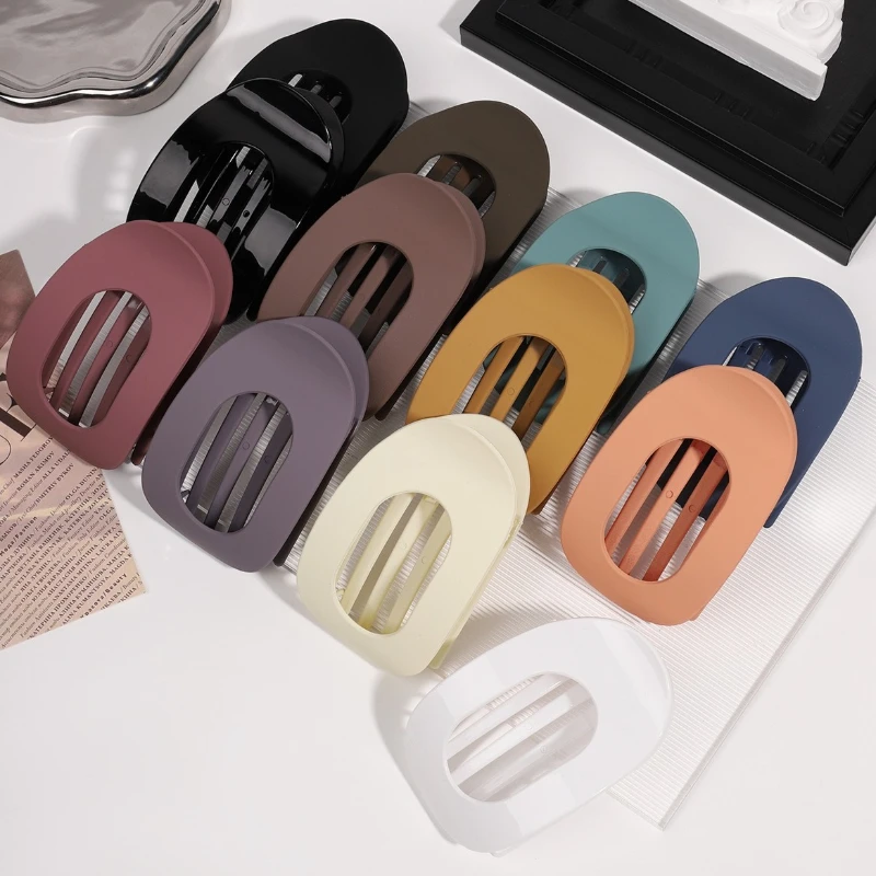 Ingot-Shaped Flat Oval Hair Clips - Large Jaw Clamps for Thick Hair Back-of-Head Updos Half-Up Styles