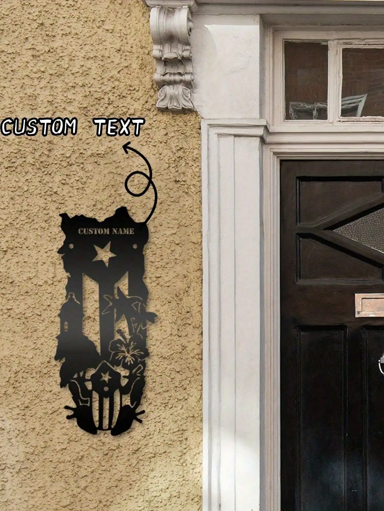 

Custom Puerto Rico Metal Sign Personalized Name Flag Wall Art Home Decor Gift