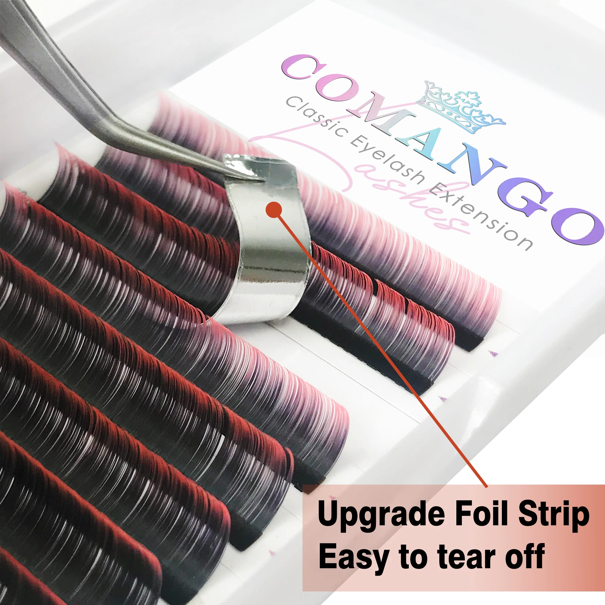 CoMango Colored Mega Volume Individual Lashes Extension Mixed Length Super Soft Silk Mink Make-up Accessories False Lashes