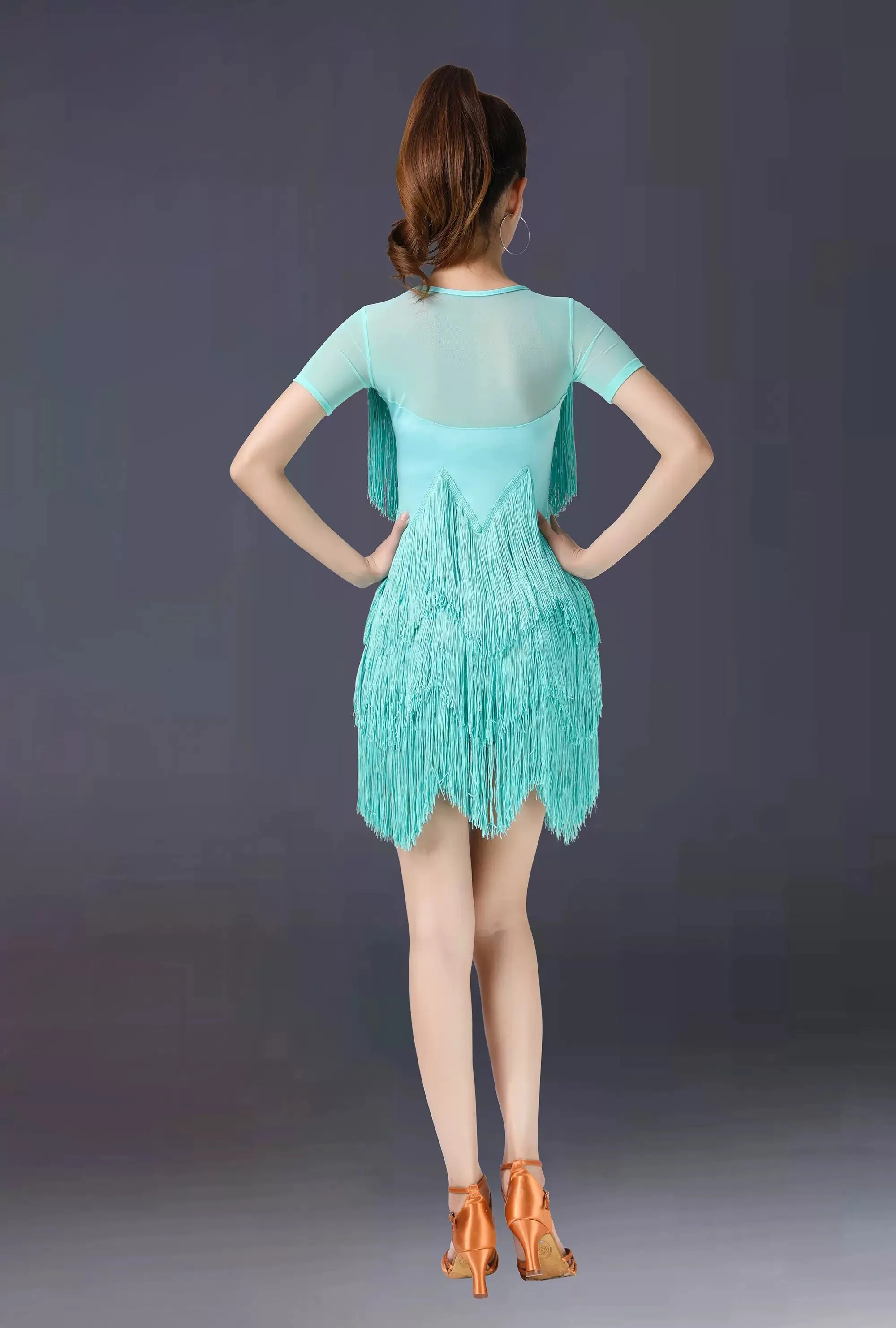 2026 Adult Latin Dance Dress for Women Sexy Competition Costume Round Neck Fringe Dress ChaCha Rumba Samba Performance Clothes
