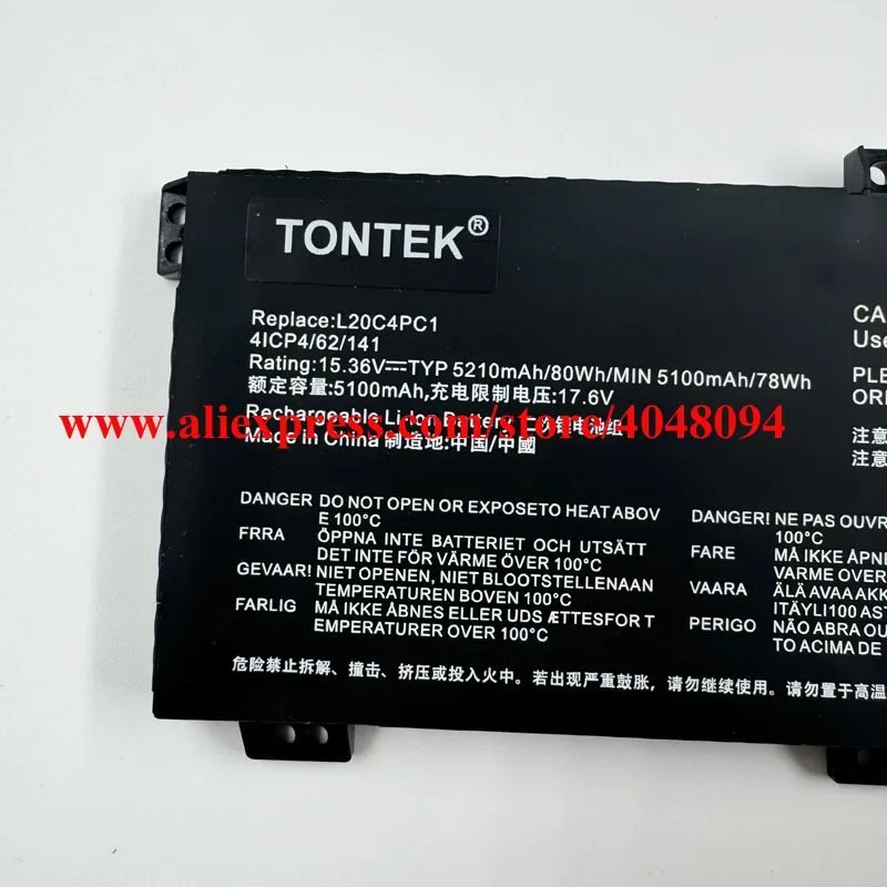 L20C4PC1 L20D4PC1 L20M4PC1 Laptop Battery For Lenovo Legion 5 15ACH6 15ITH6H Pro-16ACH6 Legion 7-16ITHG6 7-16ACHG6