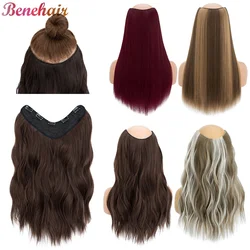 Benehair-Extensions de Cheveux Synthétiques à Clips avec 5 Clips, Postiches sulfen Forme de V, 1 Pièce, 160g, 18 Pouces, pour Femme