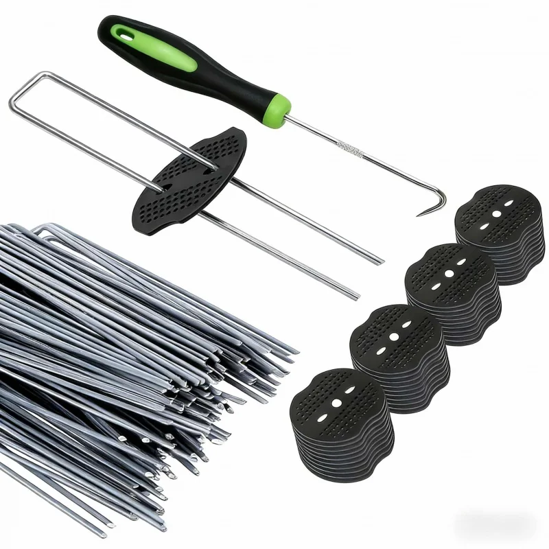 

Anti-weed fabric fixed with galvanized steelUPlastic gasket mounting hook100pcsSpecial Fixing Components for Garden Lawns