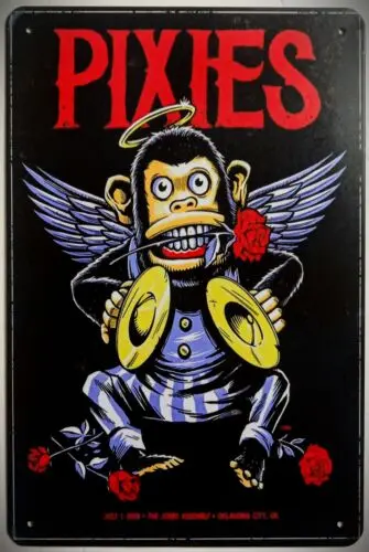 1p,Pixies Vintage Metal Sign Rock  Roll Concert 90s Alt Rock Music Sign  in