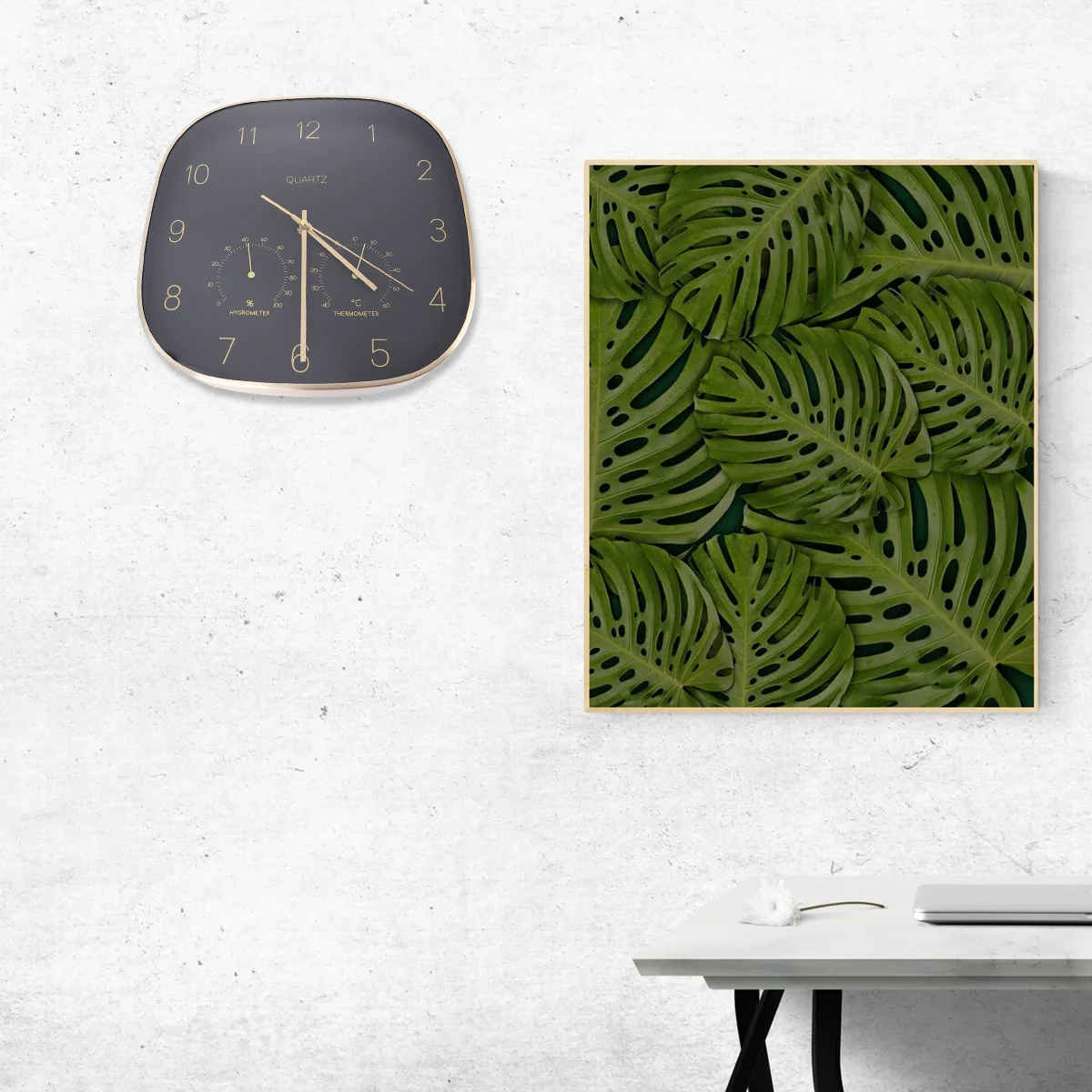 

Temperature Humidity With Hygrometer Silent Wall Clock For Home Decor Modern Multifunctional Clock For Living Room Bedroom