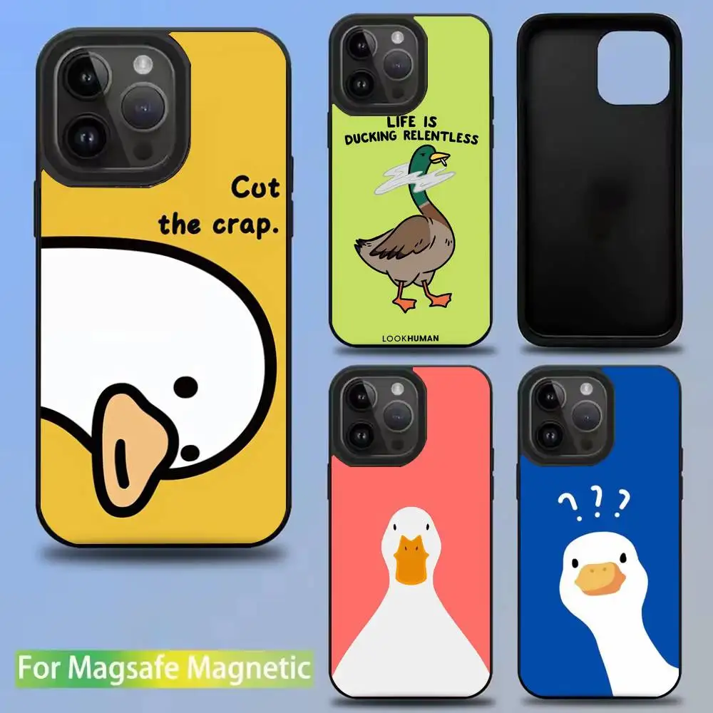 

Cartoon Doubt D-duck Phone Case For iPhone 16,15,14,13,12,11,Pro,Max,Plus,Mini,SE New Magsafe Magnetic Wireless Charging