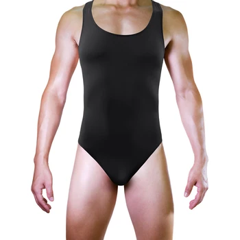 Bodysuit de seda gelo sem costura masculino, singlets wrestling, macacão sexy, macacão sem costas, undershirts sem mangas, fitness sportwear