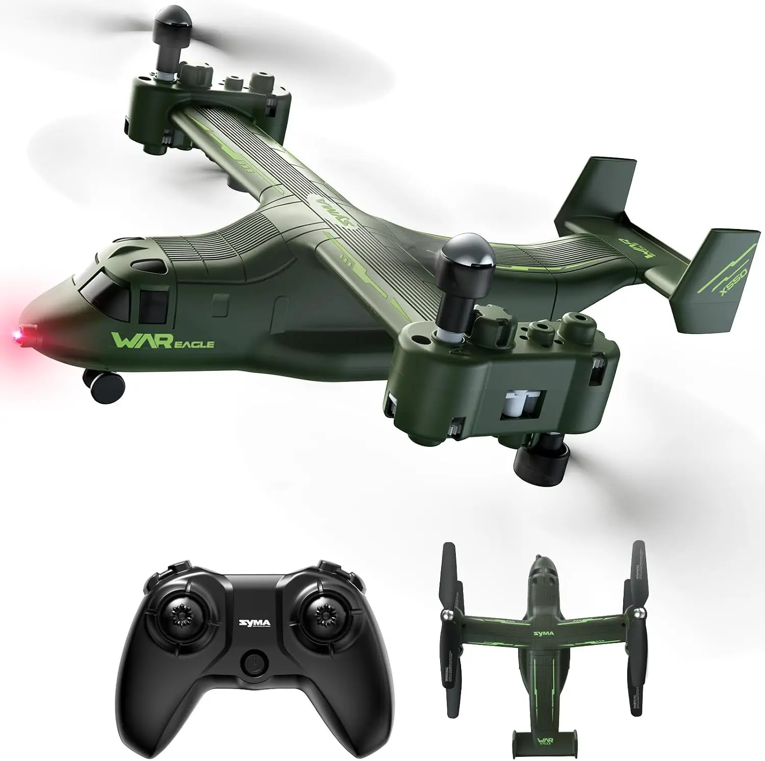 X550 RC Plane, 4CH Tiltrotor for Kids & Beginners, Stunt Flight | 6 stunt moves with 360° flips, spins, climbing spins, circles