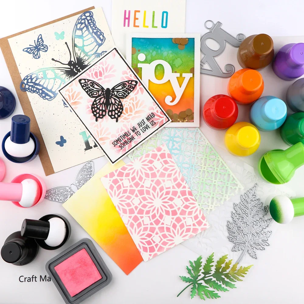 3 Teile/satz Bunte Papier Pouncers Tinte Applikator Mit Lagerung Fällen Für DIY Sammelalbum Decor Tinte Schwamm Handwerk Wisch Werkzeuge Neue