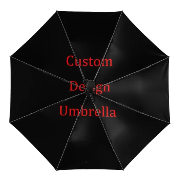 Personalized Automatic Umbrella Rain Women Three Folding Umbrellas Windproof Custom Design Umbrella Female Waterproof Parasol