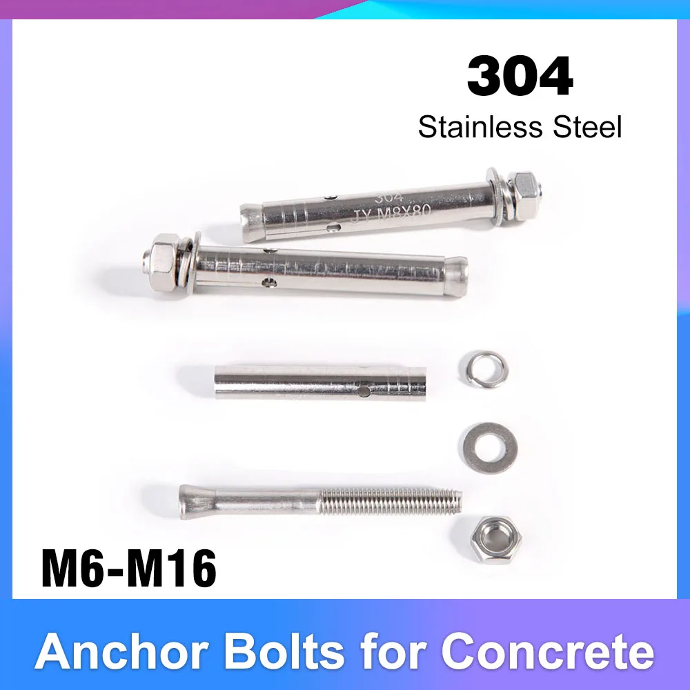 Expansion Screw M6 M8 M10 M12 M14 M16 304 Stainless Steel Anchor Bolts for Concrete
