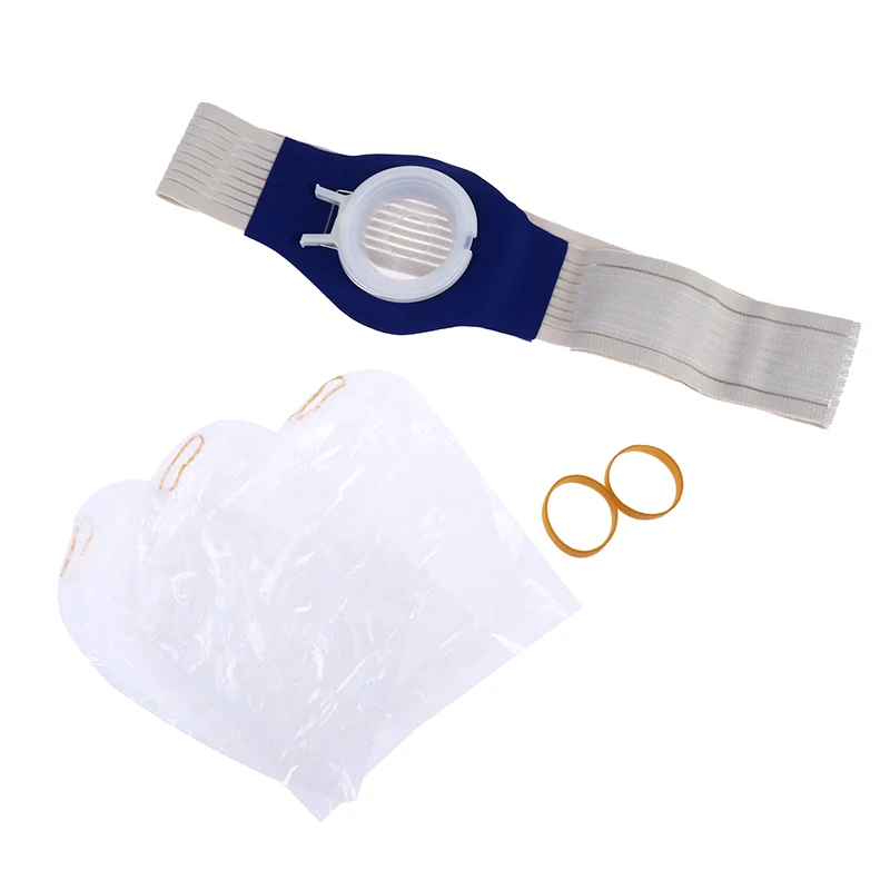 1 conjunto de bolsa drenável para colostomia e urostomia com cinto de ostomia para ileostomia, colostomia e desvio urinariano