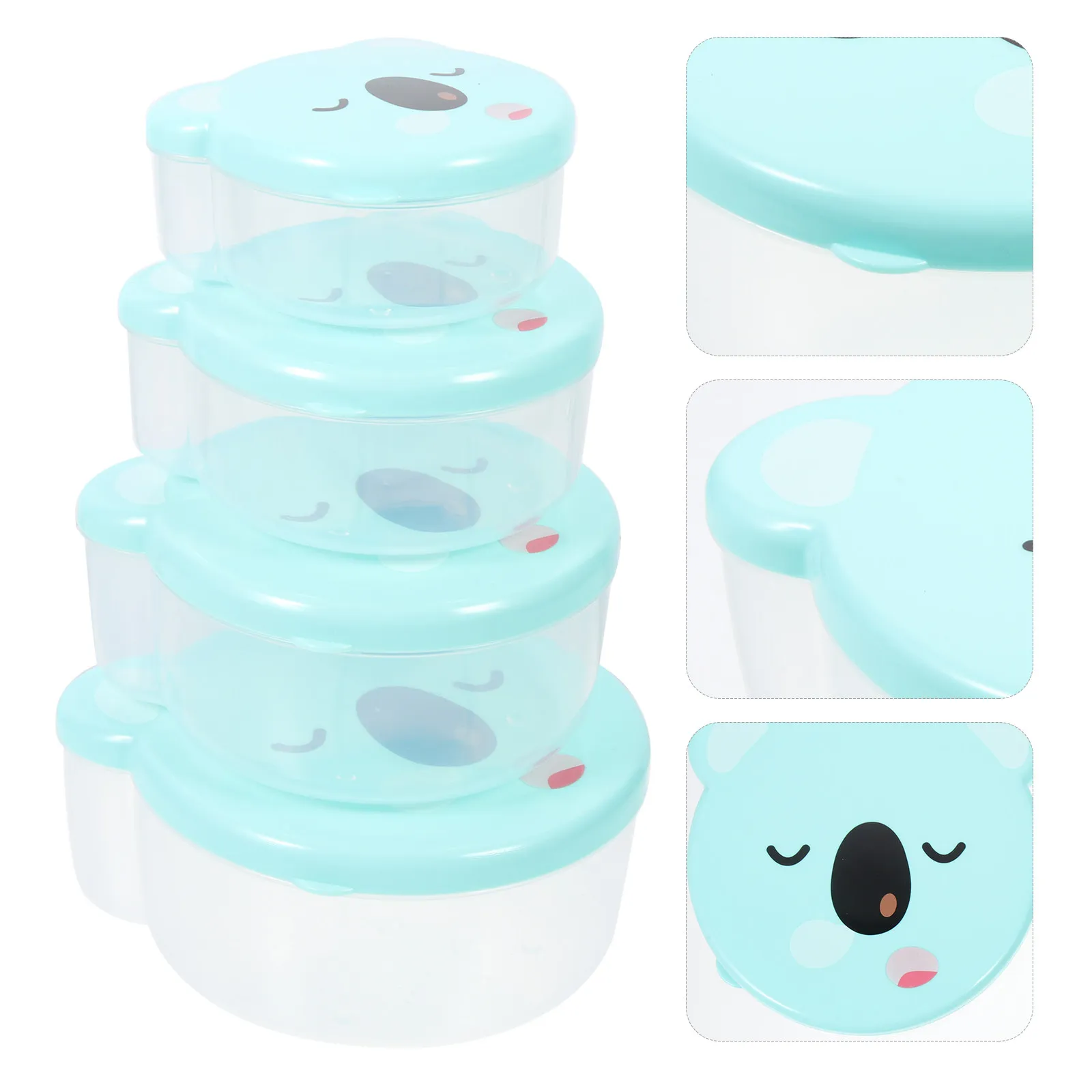 

4Pcs Kids Fruit Box Reusable Bento Box Portable Sealing Food Container for Children Baby Freshness Preserving Refrigerator