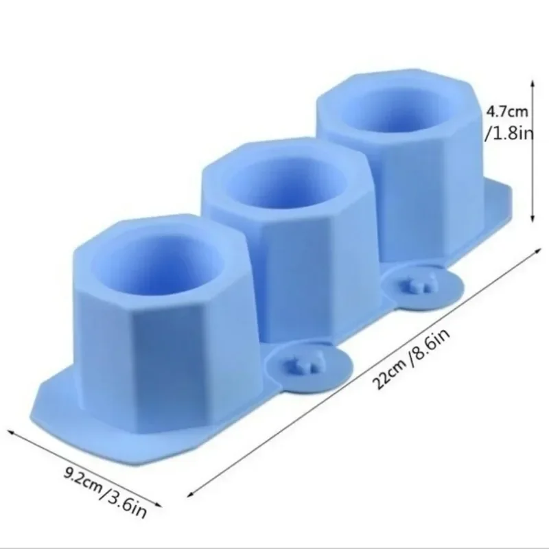 Succulent Flower Pot Silicone Mold Octagonal 3 Hole Concrete Mold Candlestick Mold Clay Mold Random Color
