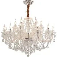 American Fabric E14 Candle Chandelier Retro Gold 6 Head