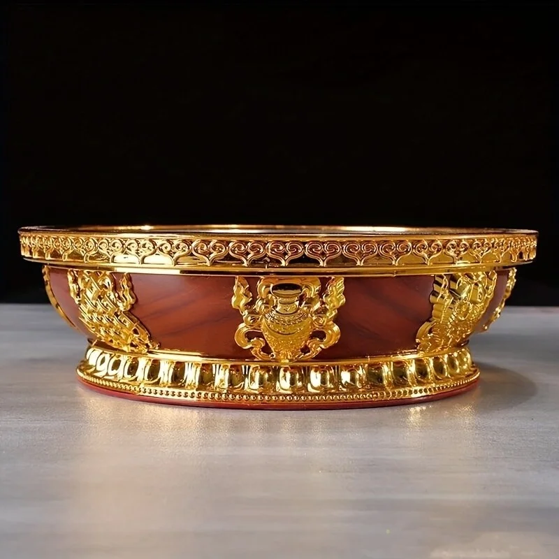 

Buddhism Stainless Steel Resin Fruit Dish Auspicious Sculpture Fruit Plate
