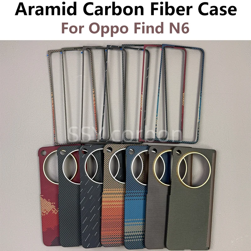 

For OPPO Find N6 Carbon Case Kevlar Aramid Magsafe Magnetic ultra thin ultra light Cover With Center Axis Hinge Durable