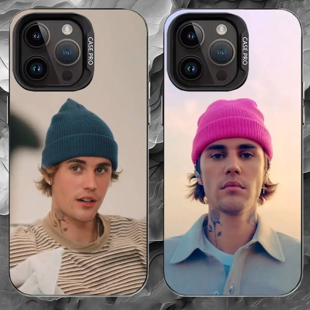 

J-Justin Bieber Phone Case For iPhone 17 16 15 14 13 12 11 Pro Max Plus Silver Matte Black Cover