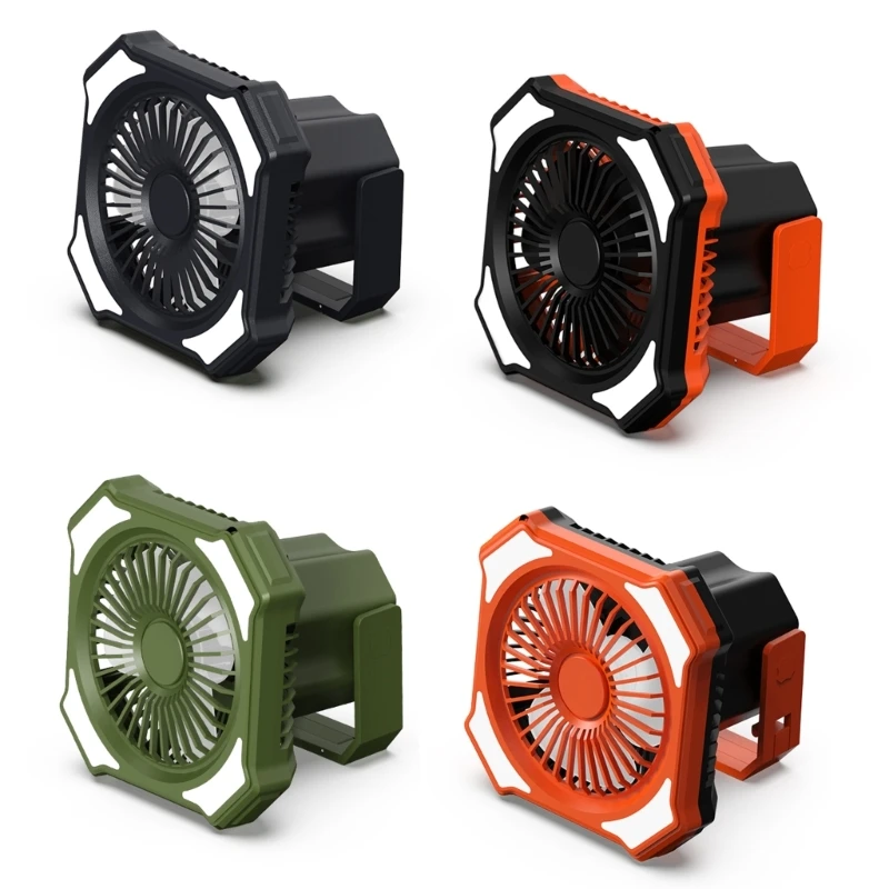 Portable Camping Fan Adjustable Speed Mini CampingFan for Home Office Table Better Cooling Fan LED Light Drop Shipping