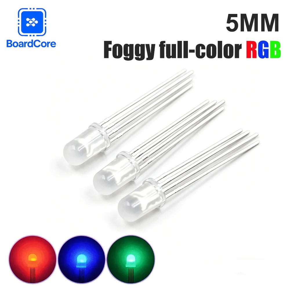 50-200PCS 5mm RGB LED Common Cathode/Anode Tri-Color Red/green/blue Diodes F5 Diffused Highlight for DIY Electronics