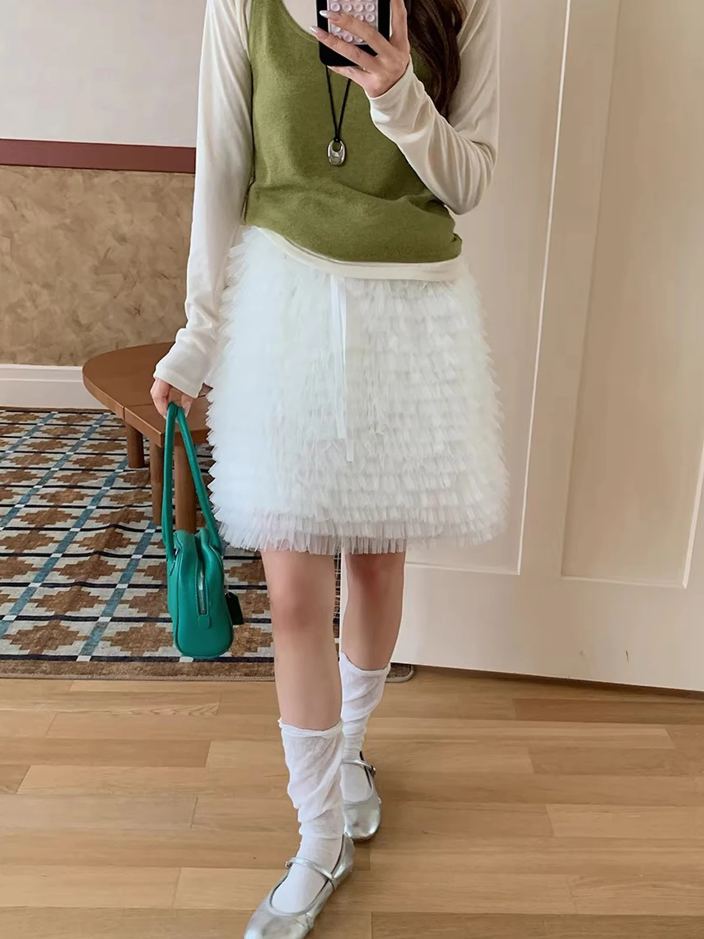 

Юбка Liangliang Home Sweet Sle с высокой талией, многослойная, женская, летняя, новая, универсальная, утягивающая, пышная, из полиэфирного волокна