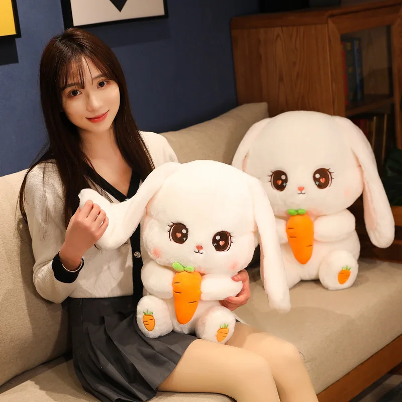 30/40/50CM Kawaii Long Ear Rabbit Plush Pillow Big Size Dolls Stuffed Soft Animal Cushion Girls Birthday Xmas Gifts