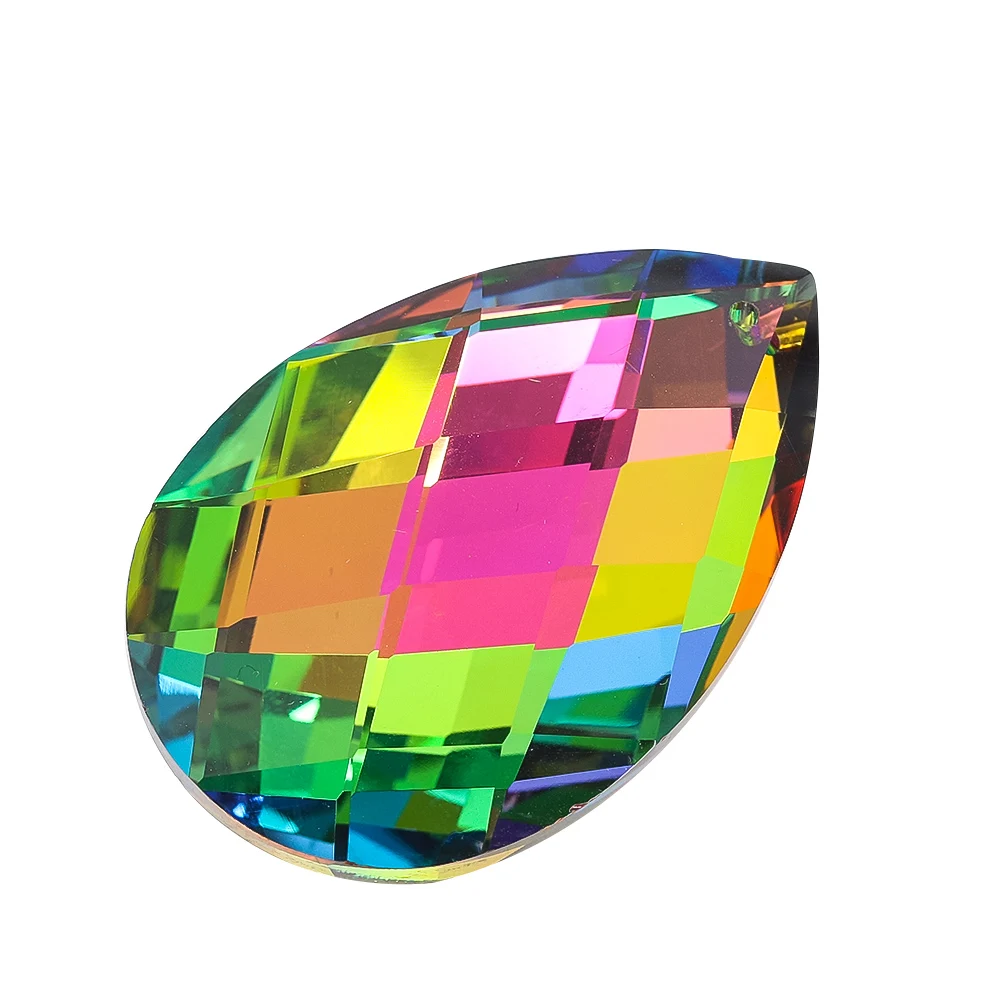 

Colorful Mesh Water Drop Crystal Prism Faceted Glass Sun Catcher Rainbow Maker for Chandeliers Home Wedding Decor Accessories