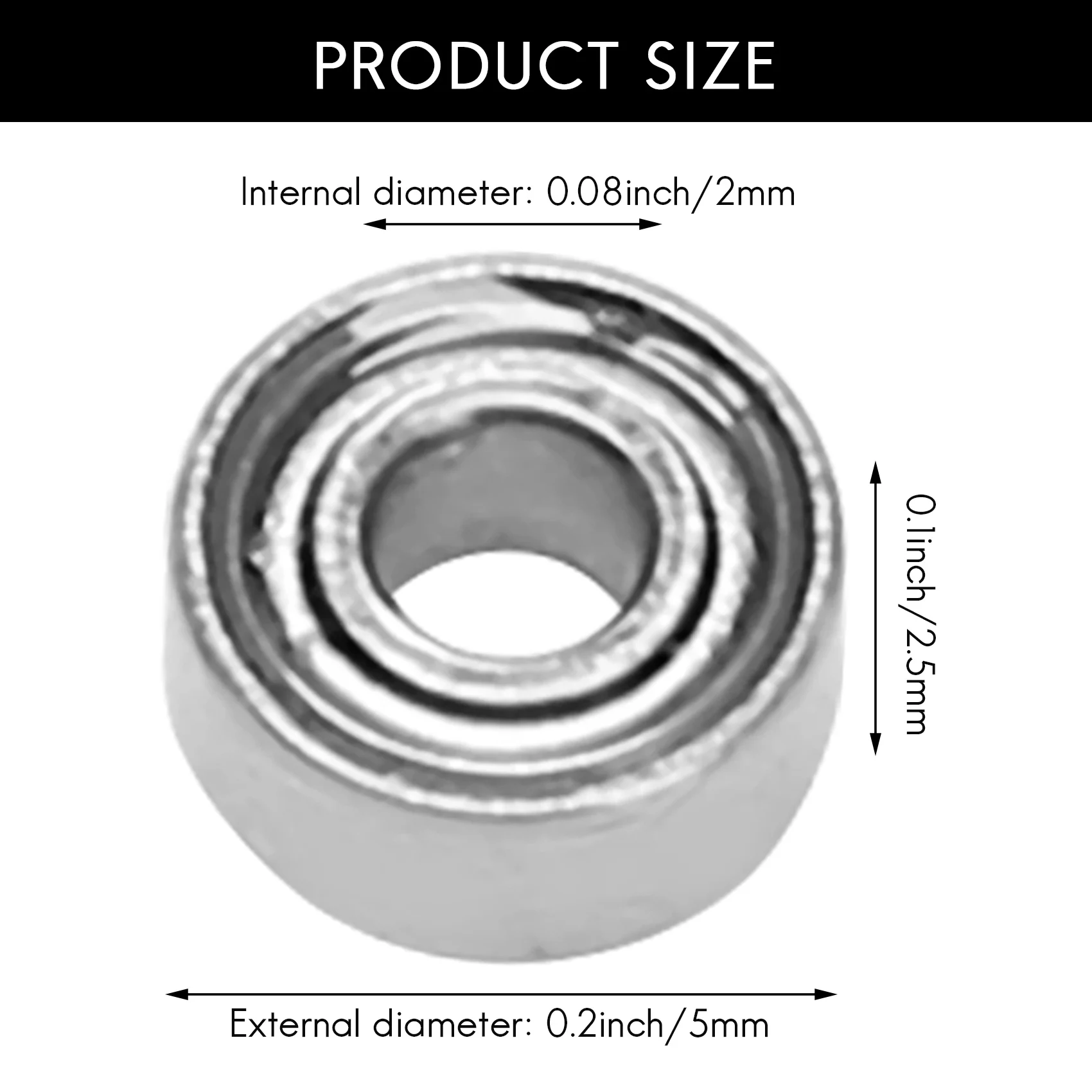 BHBL 10pcs Miniature Sealed Metal Shielded Metric Radial Ball Bearing Model: MR52-ZZ 2x5x2.5Mm