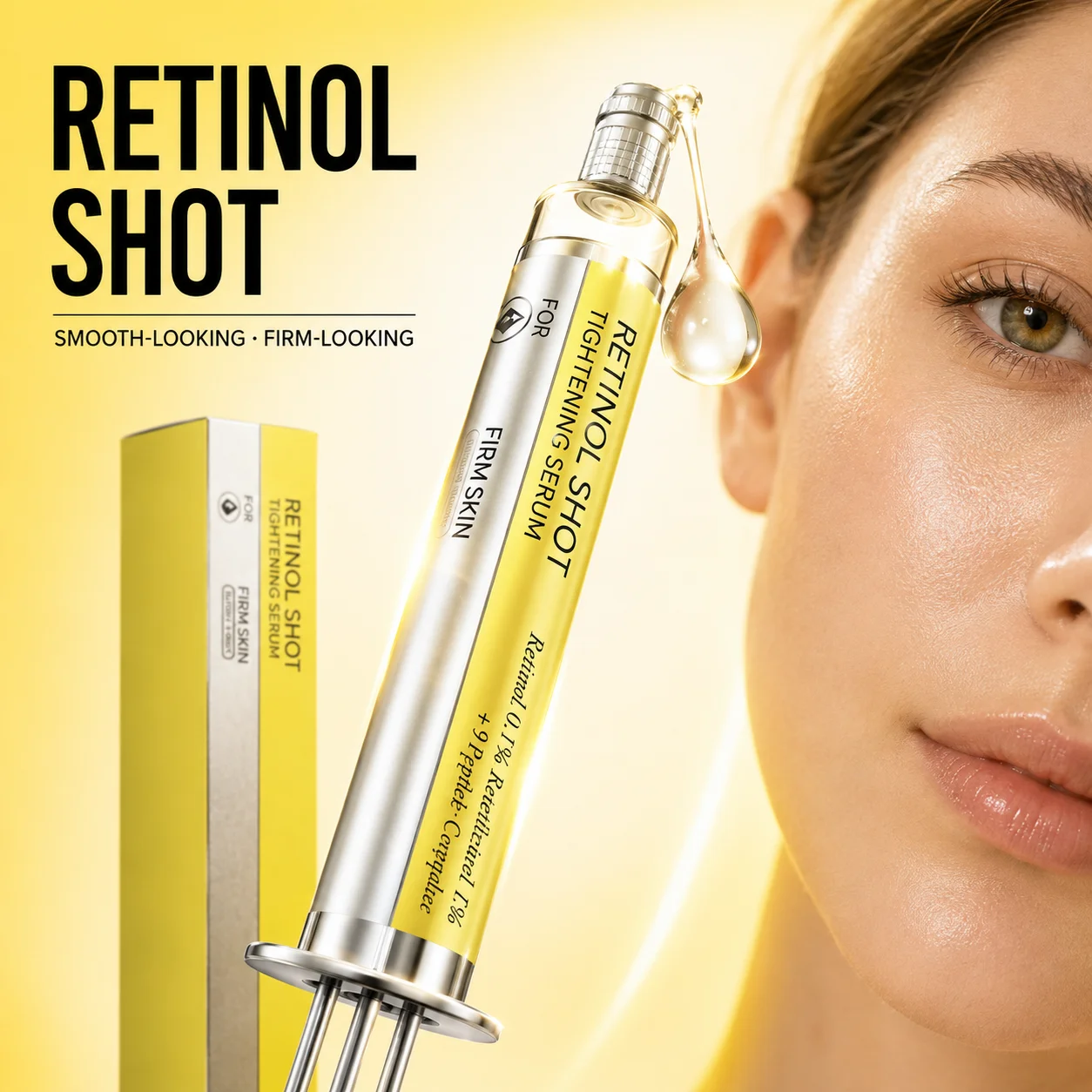 Retinol Shot Tightening Serum Deeply Hydrating Nourishing Smoothing Improve Skin Elasticity Relieve Dry Reddish Facial Essence