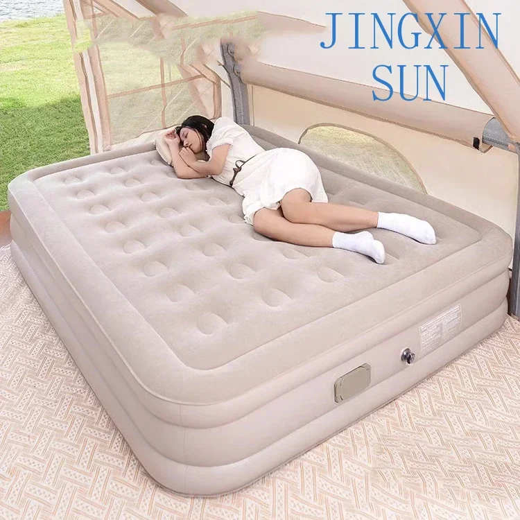 Colchón Queen de suelo para dormitorio, bomba integrada, colchón doble autoinflable para dormir, Colchon triple, muebles portátiles individuales
