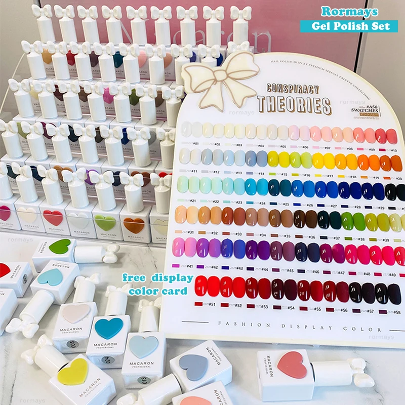 Rormays Summer Macaron żel do polerowania 58 sztuk mieszany lakier do paznokci Salon paznokci miłość trwała nanna UV kolor błyszczący podkład zestaw salonowy
