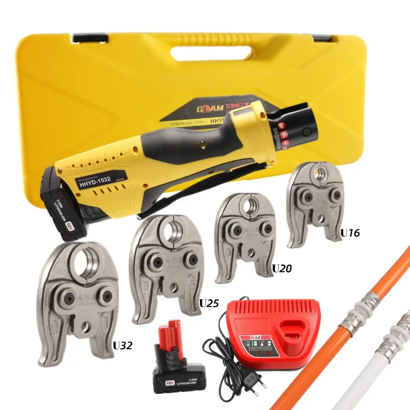 اللاسلكي HVAC المكشكش Pex أنبوب تركيبات أداة تجعيد الأنابيب الهيدروليكية مع ProPress Jaw U 16-32 مللي متر لتركيب السباكة